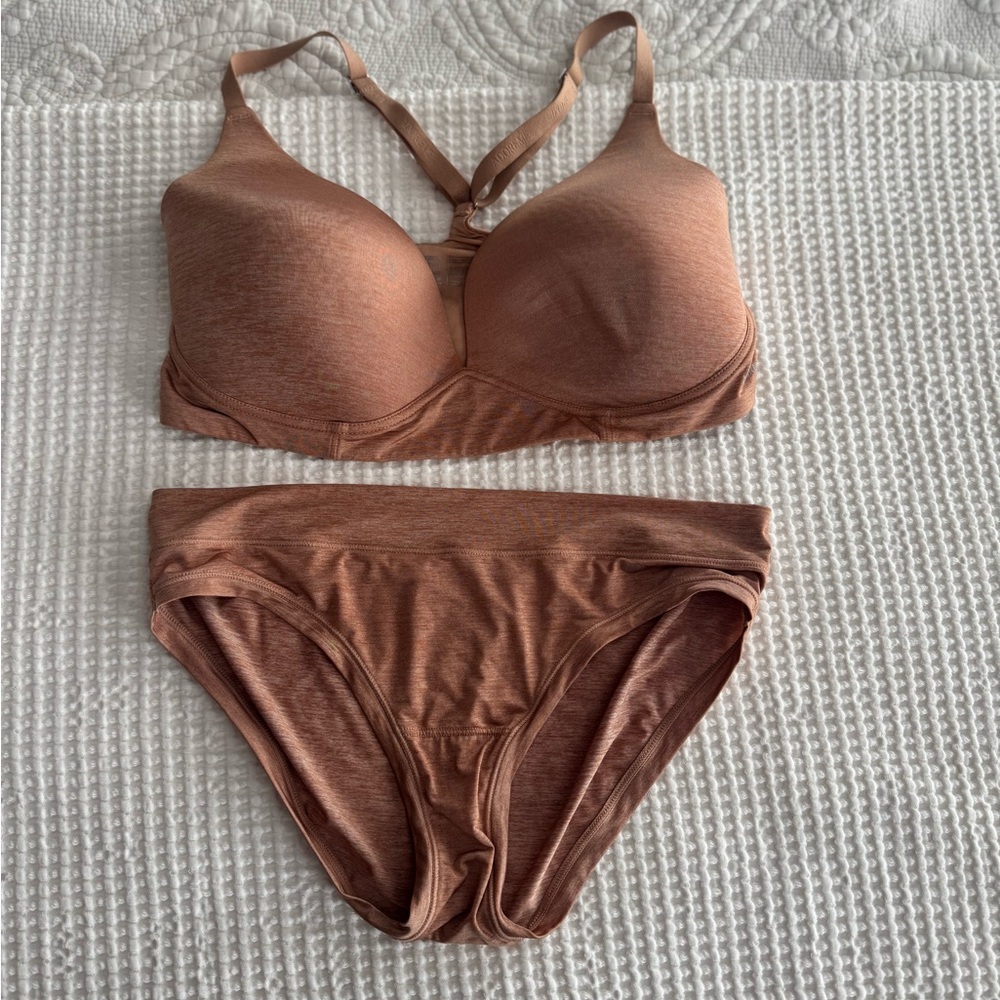 Adore Me Copper Bra and Panty Set